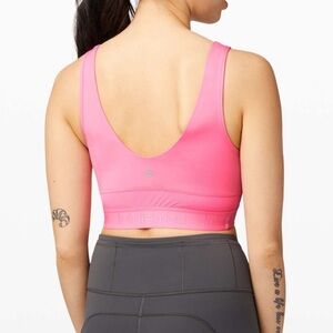Lululemon Final Mile Cropped Athletic Sports Bra Tank Top Dark Prism Pink XS